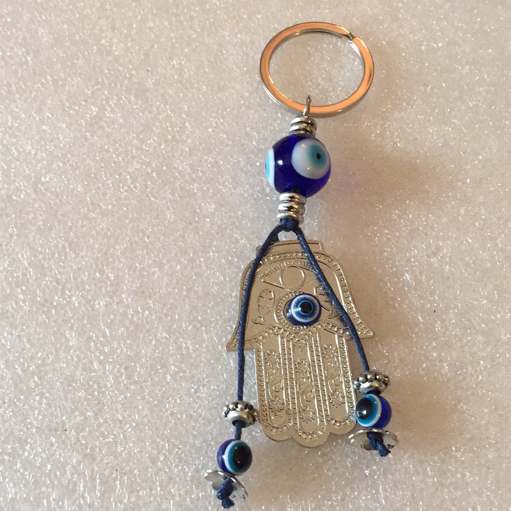 Evil eye hamsa hand key chain